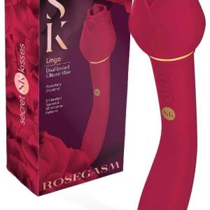Secret Kisses Rosegasm Lingo 8" Dual G Spot & Flickering Tongue Clitoral Stimulator