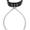 Sportsheets International Vegan Leather Collar with Chained Nipple Clamps