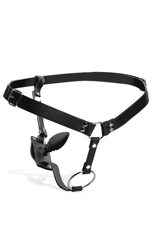 Strict 3.75" Butt Plug & Cock Ring Harness Strict 3.75" Butt Plug & Cock Ring Harness