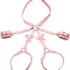 Strict Bowtiful Pink Bondage Harness with Wrist Cuffs