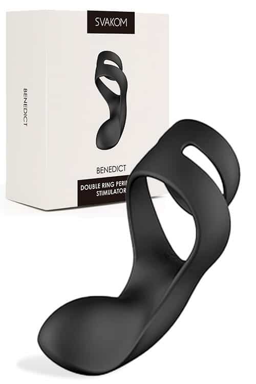 Svakom Benedict 4.5" Dual Vibrating Cock Ring with Perineum Stimulator Svakom Benedict 4.5" Dual Vibrating Cock Ring with Perineum Stimulator