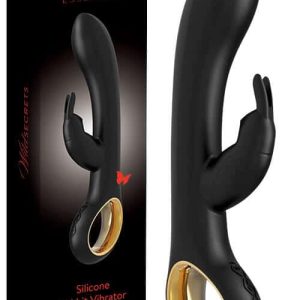 Wild Secrets Essentials 7.5" Black Heated Rabbit Vibrator