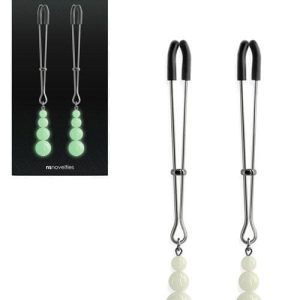 nsnovelties Bound Glow In The Dark Beaded Nipple Clamps