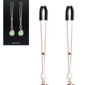 nsnovelties Bound Glow In The Dark Rose Gold Nipple Clamps