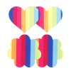 nsnovelties Pretty Pasties Pride Heart & Flower Rainbow Nipple Pasties 2 Pair